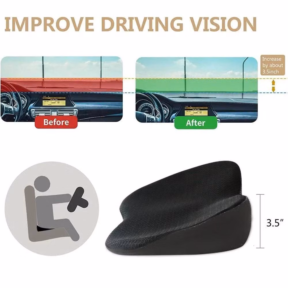 SPETLEK Memory Foam Car Cushion for Driving, Black, W: 190 cm x D: 100 cm – 5