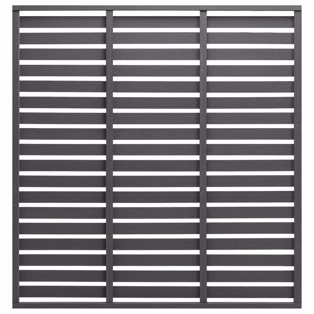 Berkfield Home Durable WPC and Steel Fence Panel, Grey, W/H: 180 x 180 cm – 2