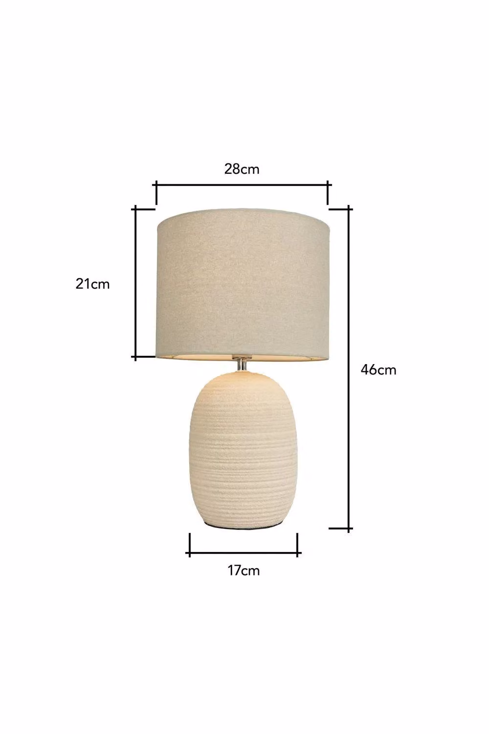 BHS Lighting Heath Ceramic Table Lamp in Brown and Beige – 3