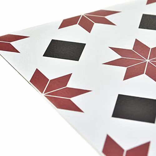 WallPops FP2482 Orion Red Self-Adhesive Peel and Stick Floor Tiles, Set of 10 – 3