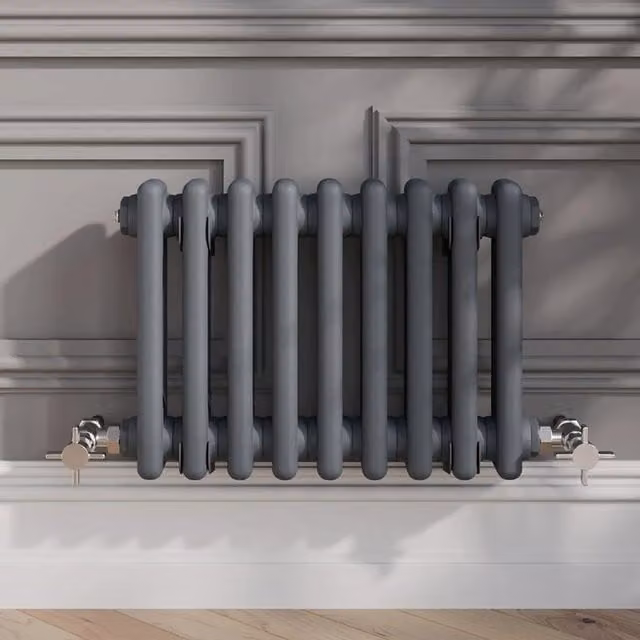 Temprazo Colosseum Double Bar Column Radiator in Anthracite Grey, H 119.0 cm x W 30.0 cm x D 42.5 cm