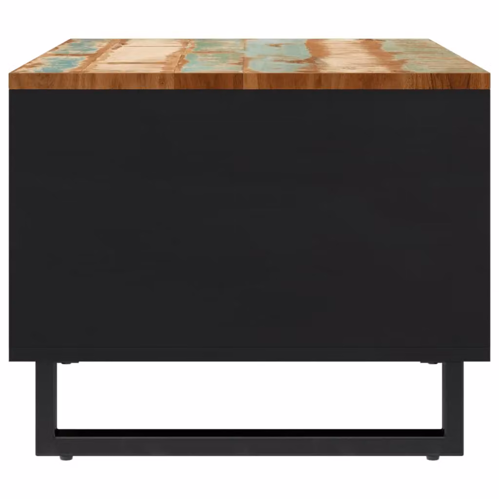 Berkfield Home Industrial Reclaimed Solid Wood Coffee Table, Multicolour, W: 55 cm, D: 50 cm, H: 40 cm – 4