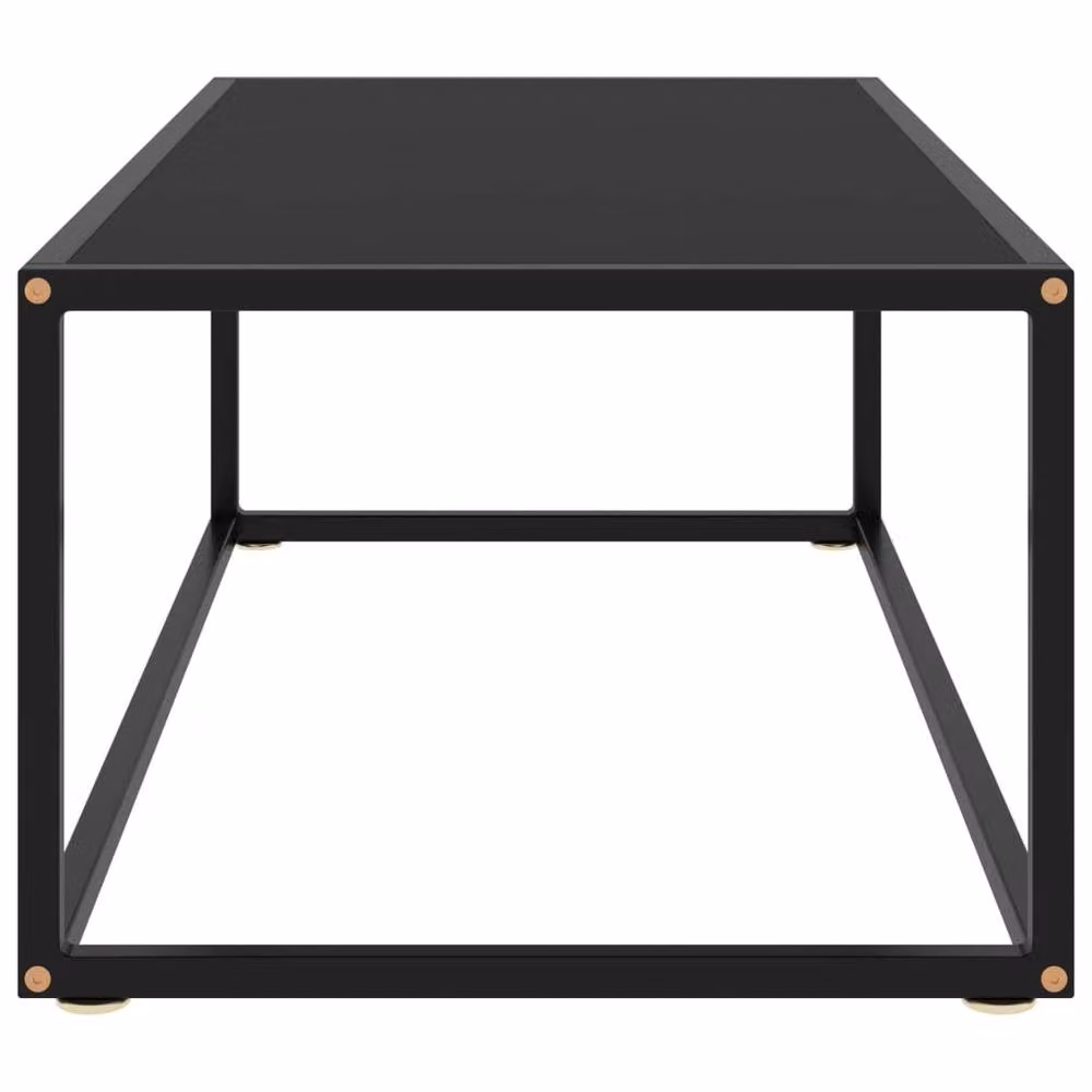 Berkfield Home Modern Rectangular Coffee Table in Black with Black Glass, W/D/H: 100 x 50 x 35 cm – 3