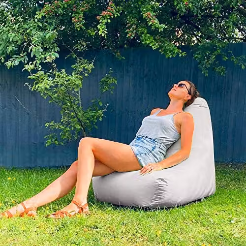 rucomfy Water Resistant Large Garden Beanbag Chair Lounger in Grey/Silver – 2