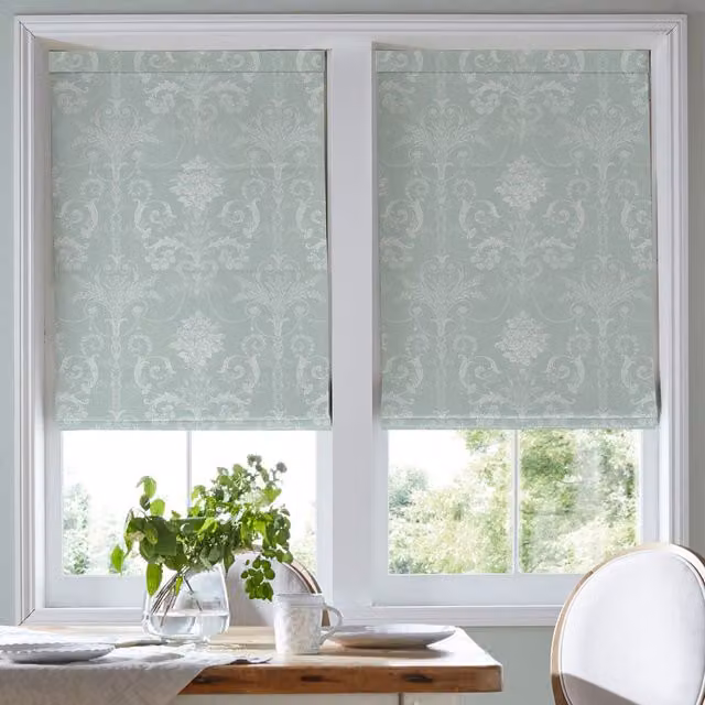 Laura Ashley Josette Made To Measure Blackout Roman Blind in Duck Egg Blue