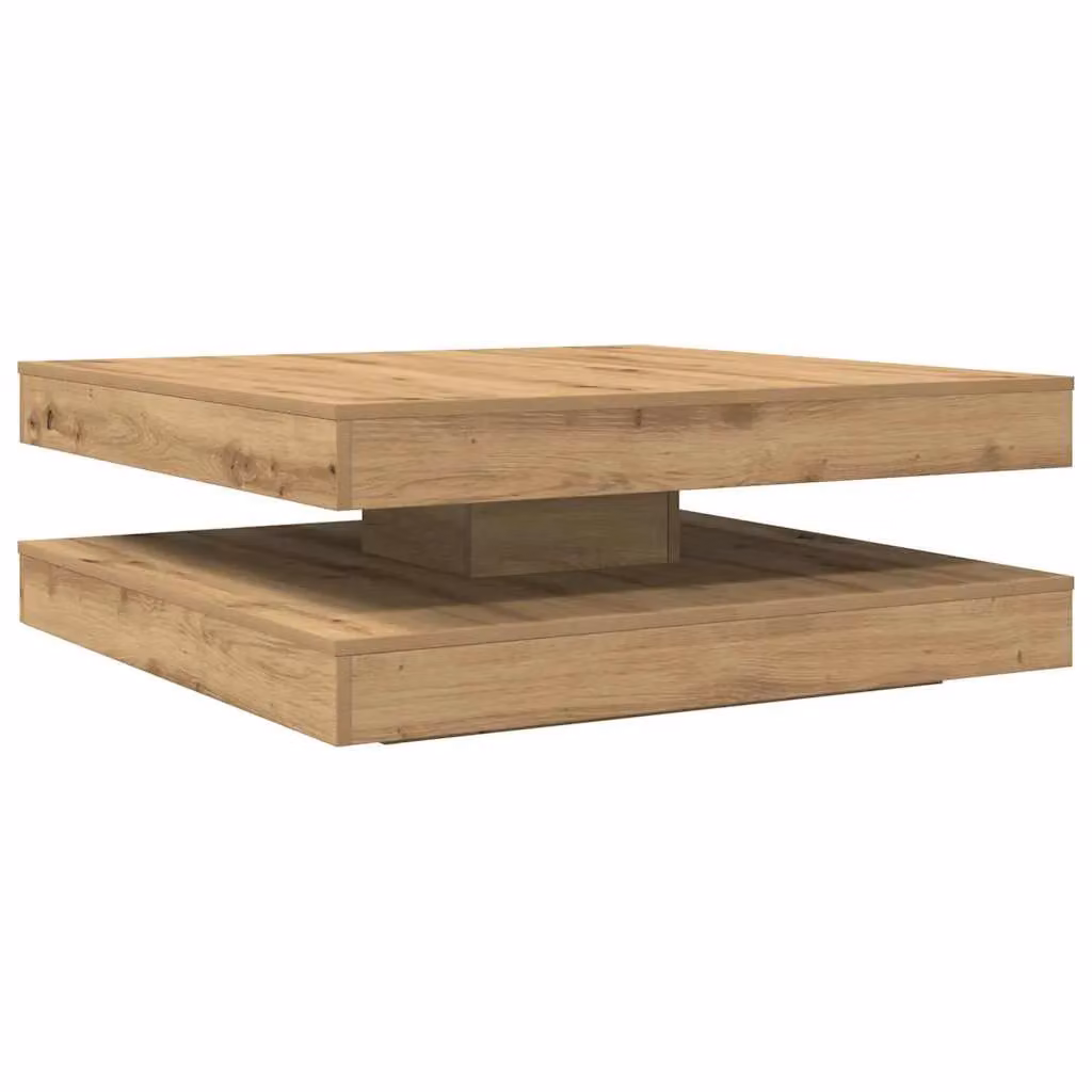 Berkfield Home Artisan Oak Coffee Table in Brown, 360-Degree Rotating Top, W/D/H: 90 x 90 x 34.5 cm – 2