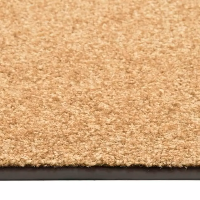 Berkfield Home Pliable Washable Doormat in Cream, W/D: 60 x 90 cm