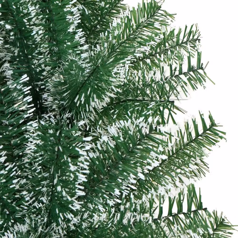 Berkfield Home Beautiful Flocked Snow Artificial Christmas Tree in Green and White, Height: 210 cm – 3
