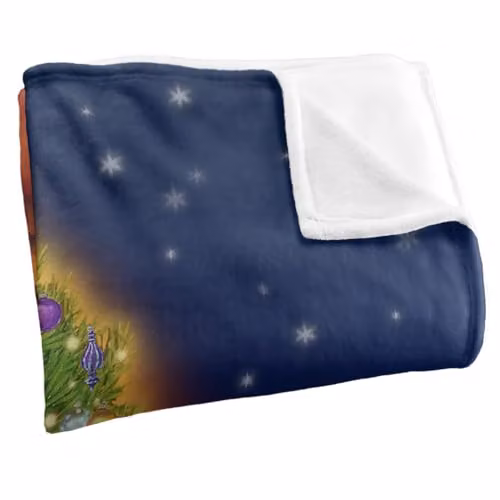 JQ Licensing Christmas Tree Gifts Silky Touch Super Soft Fleece Throw Blanket in White, W/D/H: 152 x 127 cm – 2