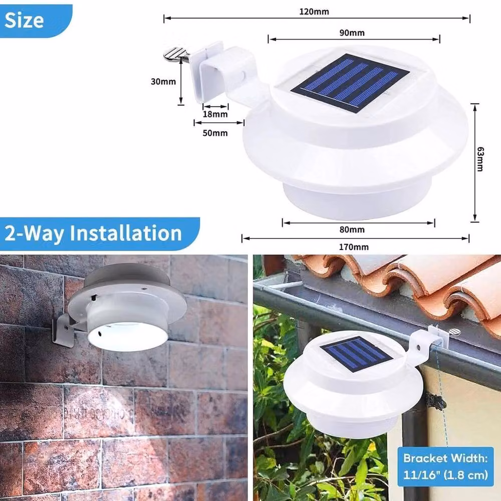 PAWNORA 6-Piece Solar Powered LED Gutter Lights in White – 2