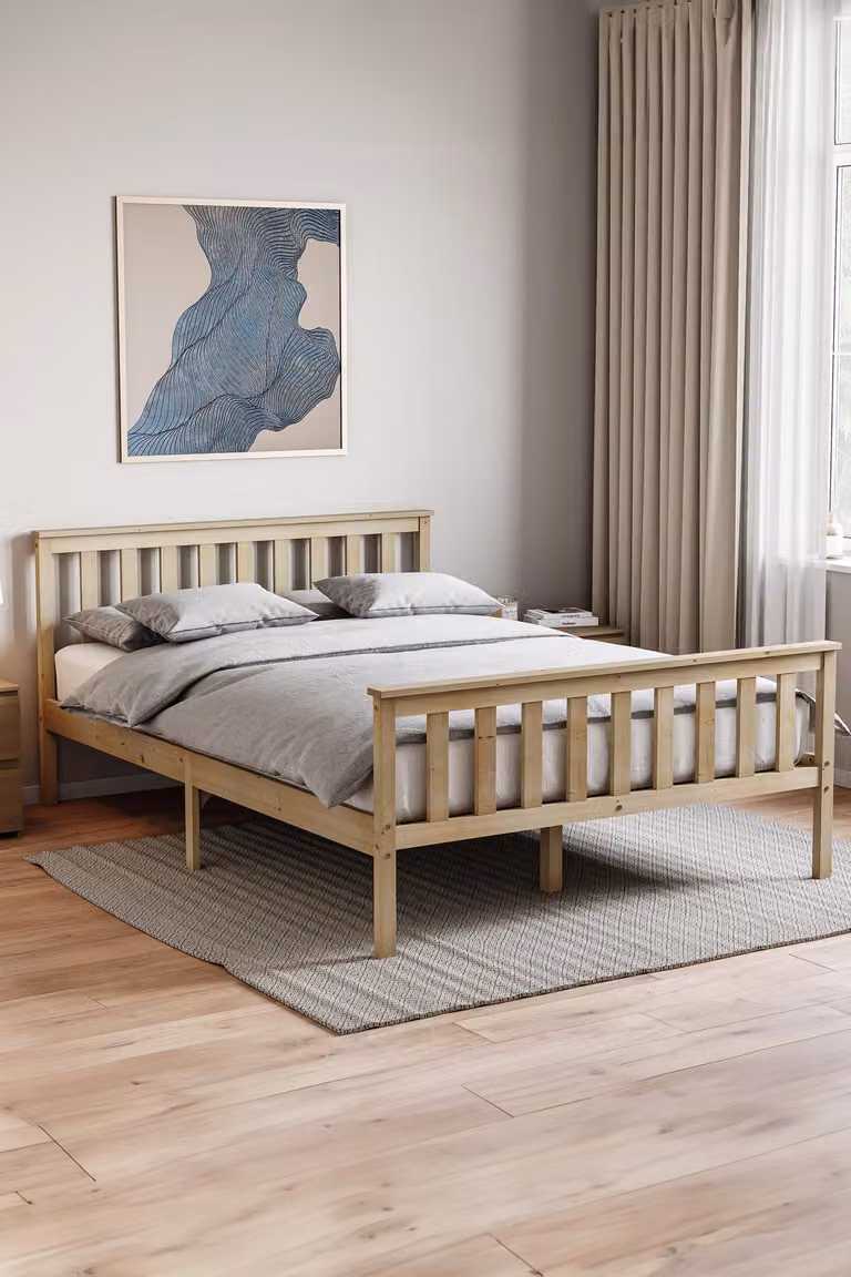 Vida Designs Milan Solid Wood Bed Frame in Brown