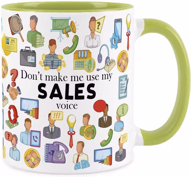 Purely Home Ceramic Novelty Salesperson Mug in Green