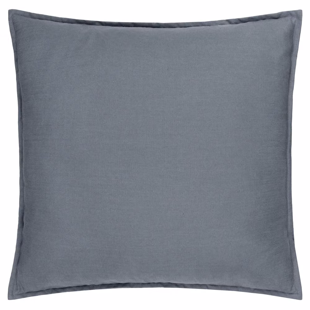 Yard Blue Slub Cotton and Polyester Square Cushion, W/D/H: 50 x 50 x 50 cm – 2
