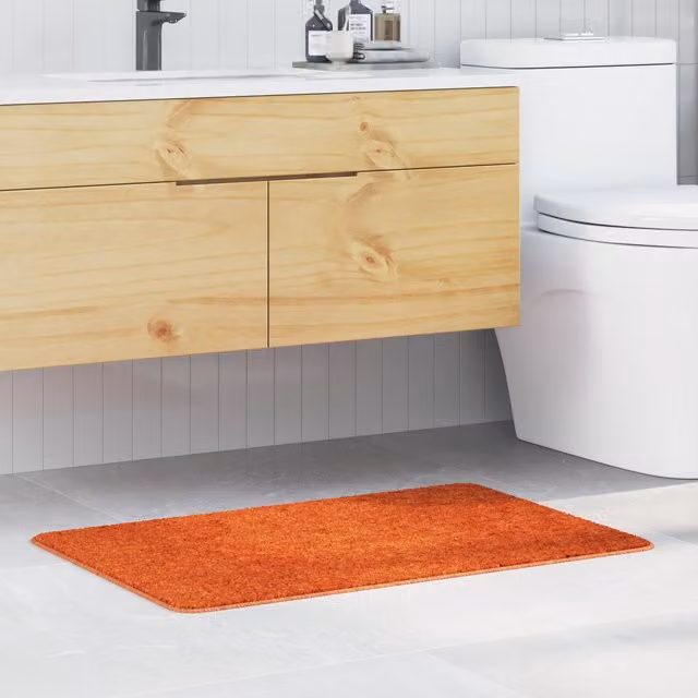 Berkfield Home Rectangular Non-Slip Bath Mat, Orange, W: 60 cm, D: 90 cm