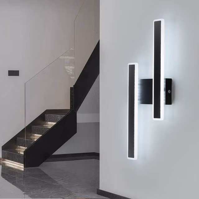 Pheashine Modern LED Rectangular Up and Down Wall Light in Black with Tri-Colour CCT (3000K/4500K/6500K) – 1