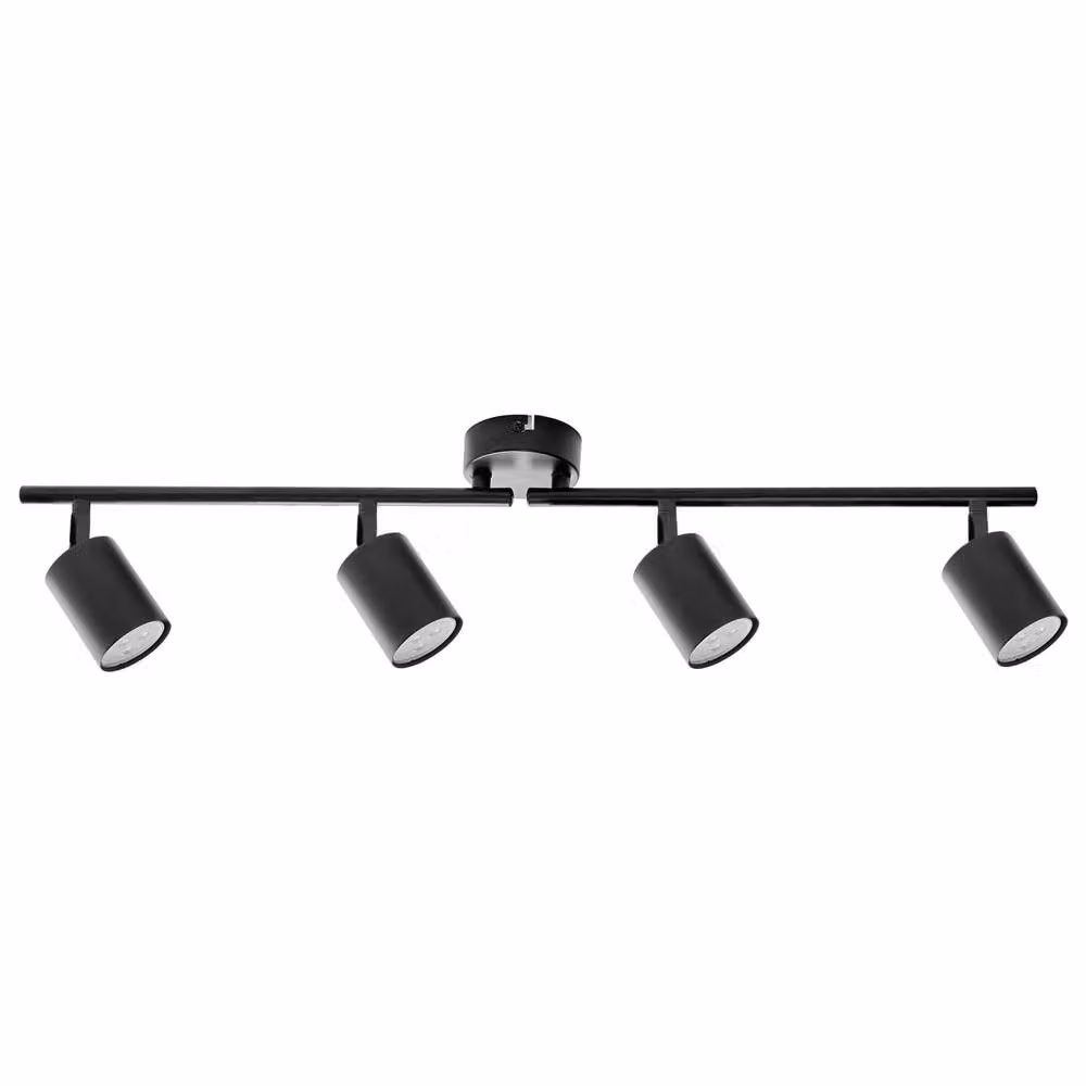 Wyld and Coco Four-Light Matte Black Industrial Metal Spotlight Ceiling Lamp – 2