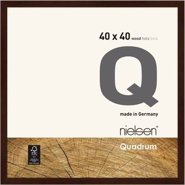Nielsen Design Quadrum Square Wooden Picture Frame with Glass Front, Brown, W/H: 40 x 40 cm – 1