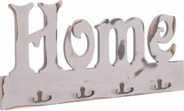 Berkfield Home Wall Mounted Coat Rack with Distributed Point Hooks, White, W: 50 cm, D: 23 cm