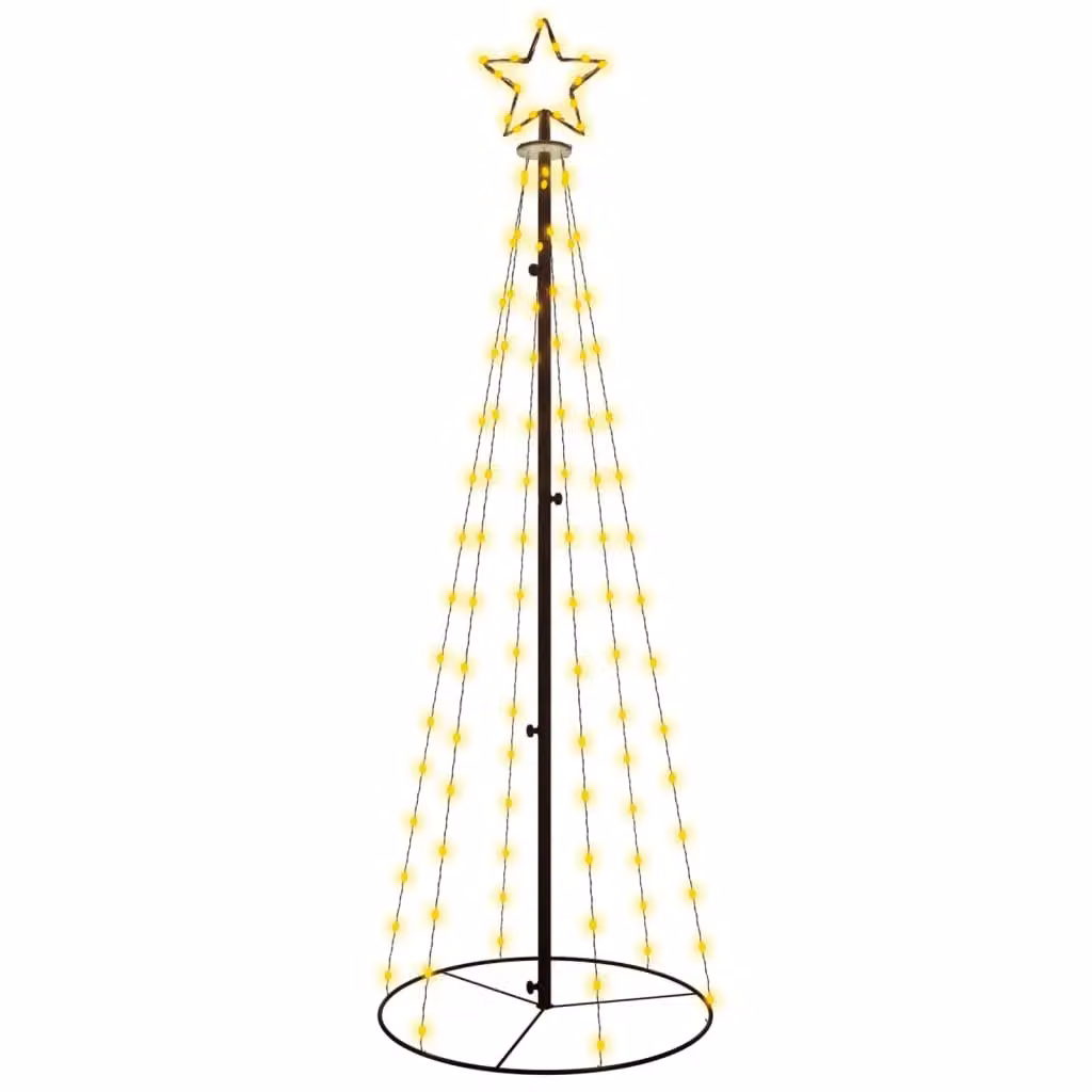 Berkfield Home Christmas Cone Tree with 108 Warm White LEDs, W/D/H: 70 x 70 x 180 cm, White – 2