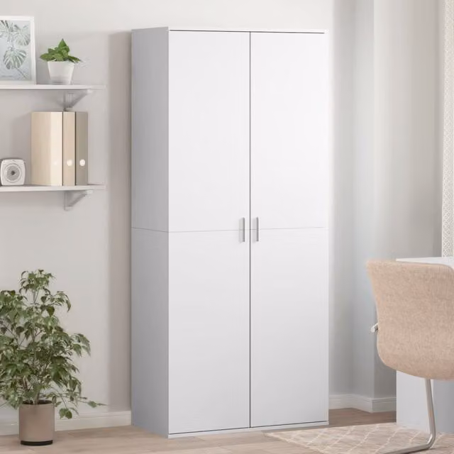 Berkfield Home White Modern Shoe Cabinet with Tilting Compartments, W/D/H: 80 x 39 x 178 cm – 1
