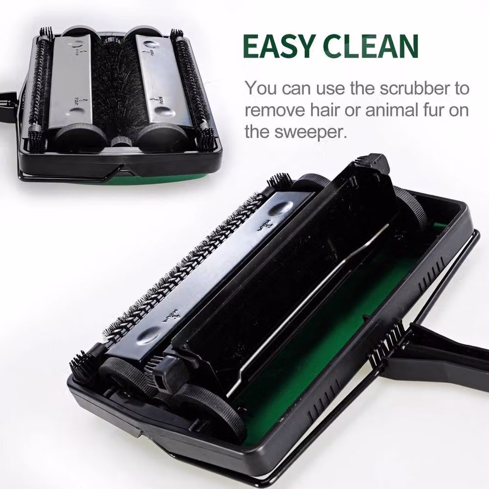 VOGREX Manual Cordless Carpet Sweeper in Green – 3