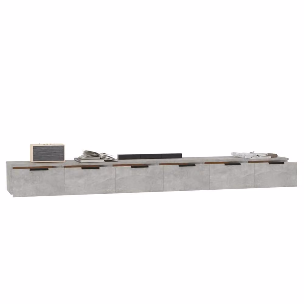 Berkfield Home Wall Cabinets, 2 Piece, Concrete Grey, W/D/H: 102 x 30 x 20 cm – 2