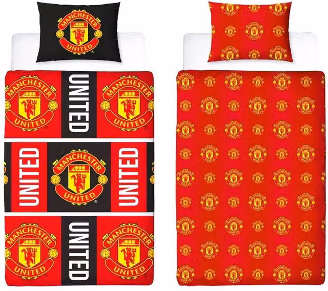 Manchester United FC Reversible Duvet Set and Pillowcase in Red, W/D/H: 90 x 200 cm – 1