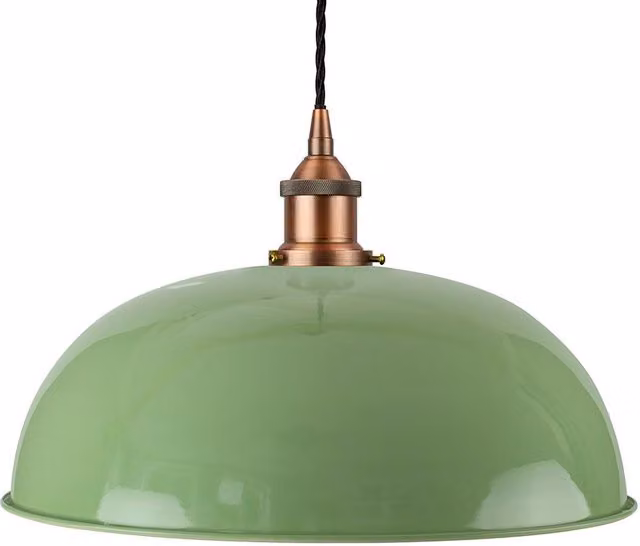 SE Home Worcester Pendant Light in Mint Green and Matt Antique Copper