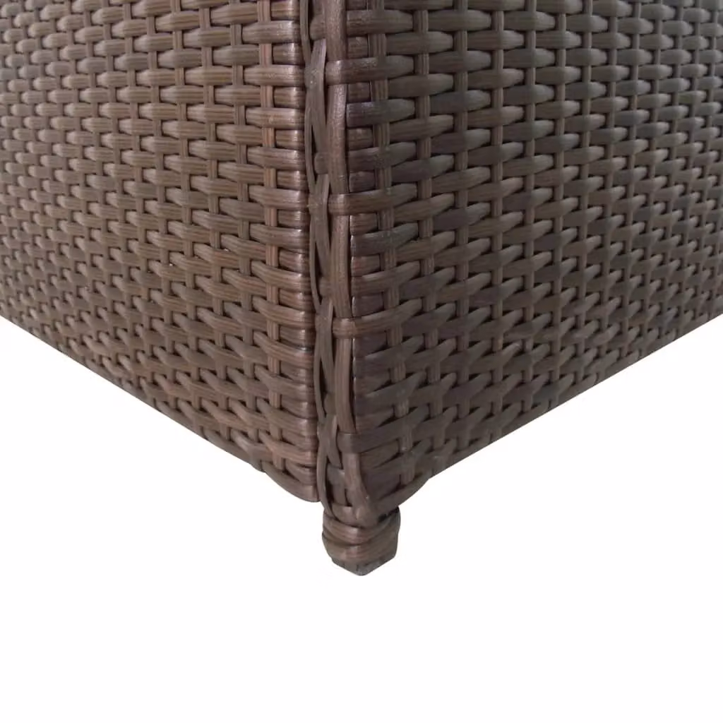 Berkfield Home Garden Brown Poly Rattan Storage Box W/D/H: 120 x 50 x 60 cm – 4