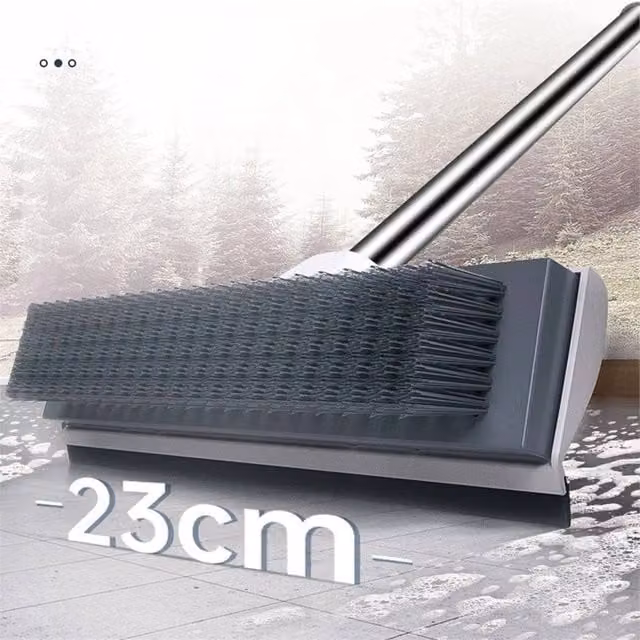 NESTLUNE Sweeping Yard Broom with Scraper and Long Handle in Grey and White, W/D/H: 100 x 15 x 15 cm – 1