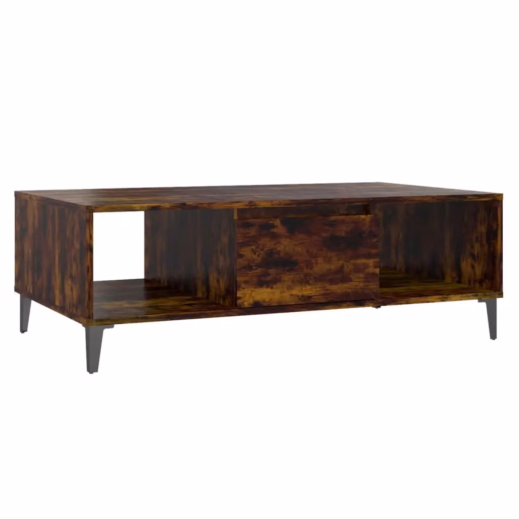 Berkfield Home Modern Smoked Oak Coffee Table in Brown, W: 103.5 cm, D: 60 cm, H: 35 cm – 2