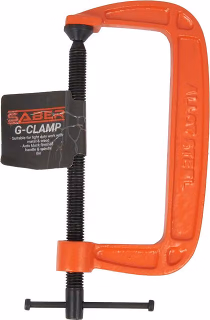 Saber 6in Iron G Clamp in Black and Orange
