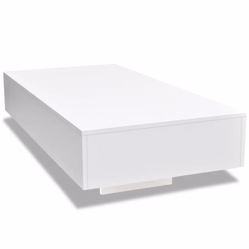 Berkfield Home Modern Rectangular Coffee Table in High Gloss White – 2