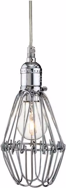 Firstlight Arcade Industrial Chrome Lantern Ceiling Pendant Light with E27 Socket