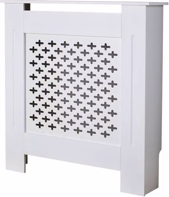 Nordara White Modern MDF Wooden Small Radiator Cover, W/D/H: 100 x 100 x 100 cm
