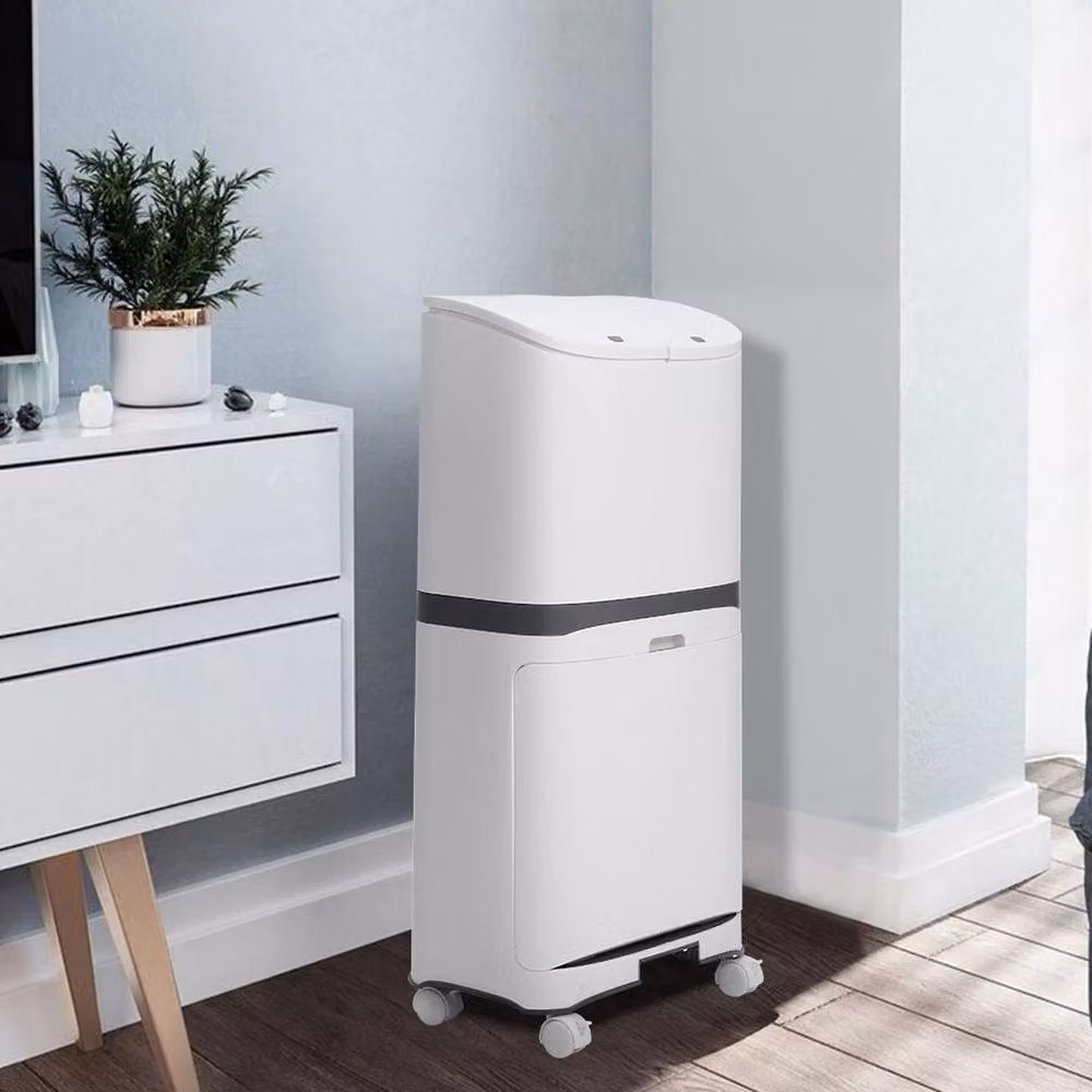Kelvenix 48L 3-Compartment Pedal Recycling Bin in White – 3