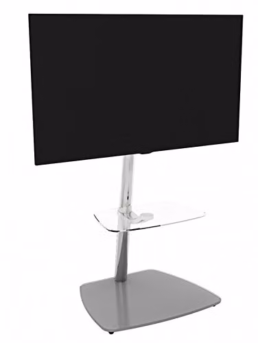 AVF Column TV Floor Stand for up to 55 Inch Screens in Grey and Transparent – 1