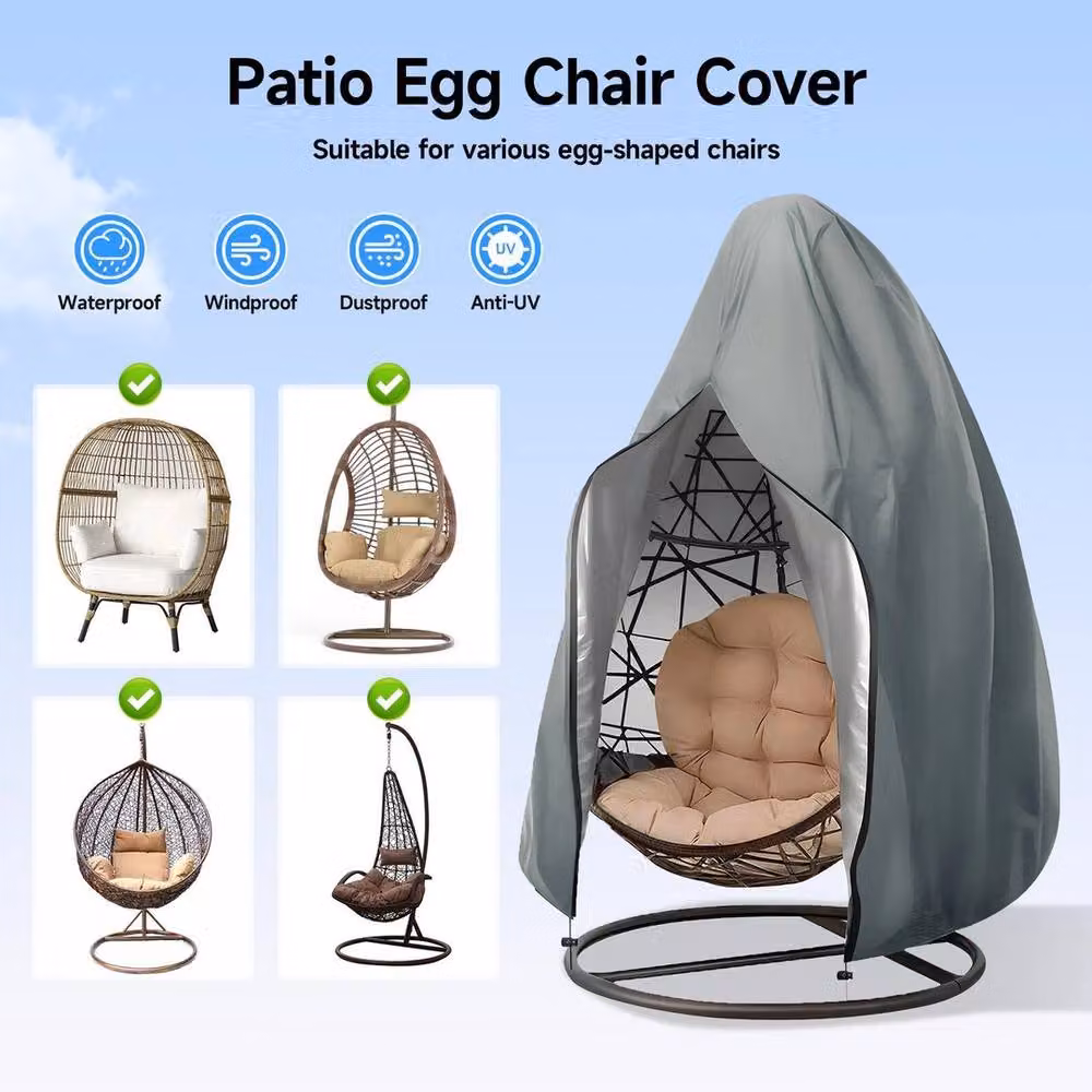 KORVIXA Heavy Duty Hanging Swing Egg Chair Cover in Grey – 3