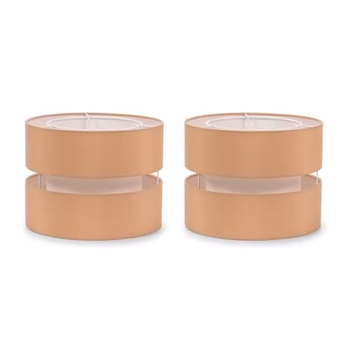 ValueLights Set of 2 Modern Fabric Cylinder Drum Lampshades in Sand, Pink or White, Width: 26 cm