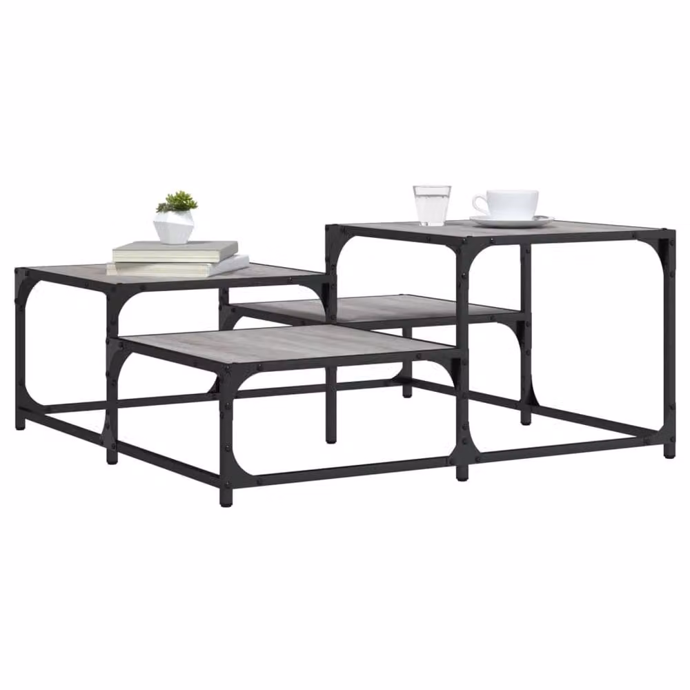 Berkfield Home Grey Sonoma Square Coffee Table with Sled Base, W/D/H: 87.5 x 87.5 x 40 cm – 2