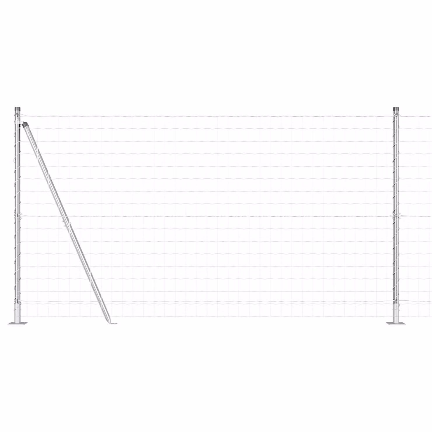 Berkfield Home Euro Fence with 13 Flanged Posts, Galvanised Steel, Silver, H: 120 cm, W: 25 m – 2