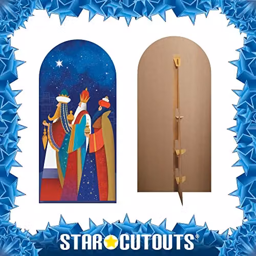 Star Cutouts SC4199 Three Kings With Gifts Cardboard Cutout, Multicolour Traditional Christmas Decoration – 3