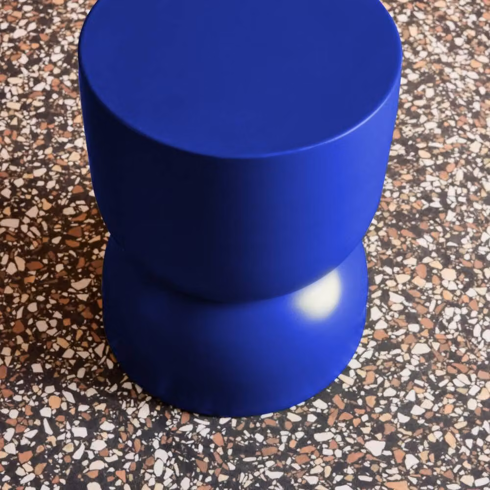 sweeek Blue Metal Round Side Table and Bedside Table, Diameter: 32 cm, Height: 42 cm – 2