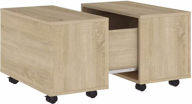 Berkfield Home Sonoma Oak Coffee Table in Brown, W/D/H: 60 x 60 x 38 cm – 1