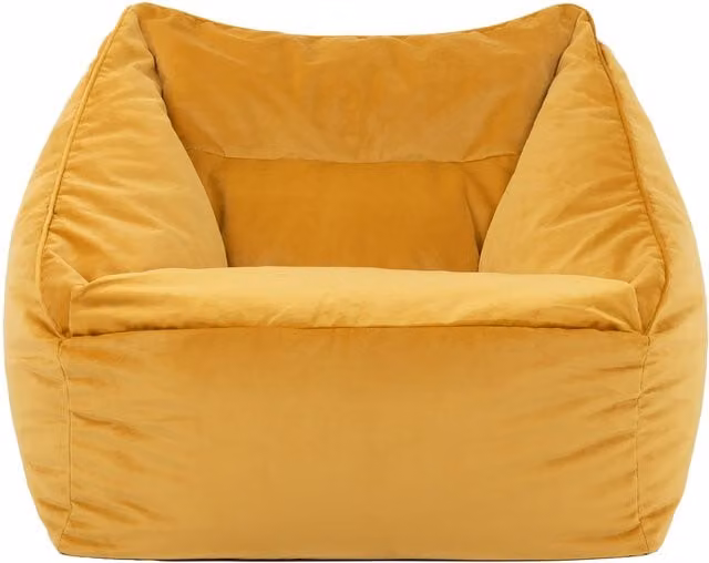 icon Natalia Giant Velvet Armchair Bean Bag in Yellow