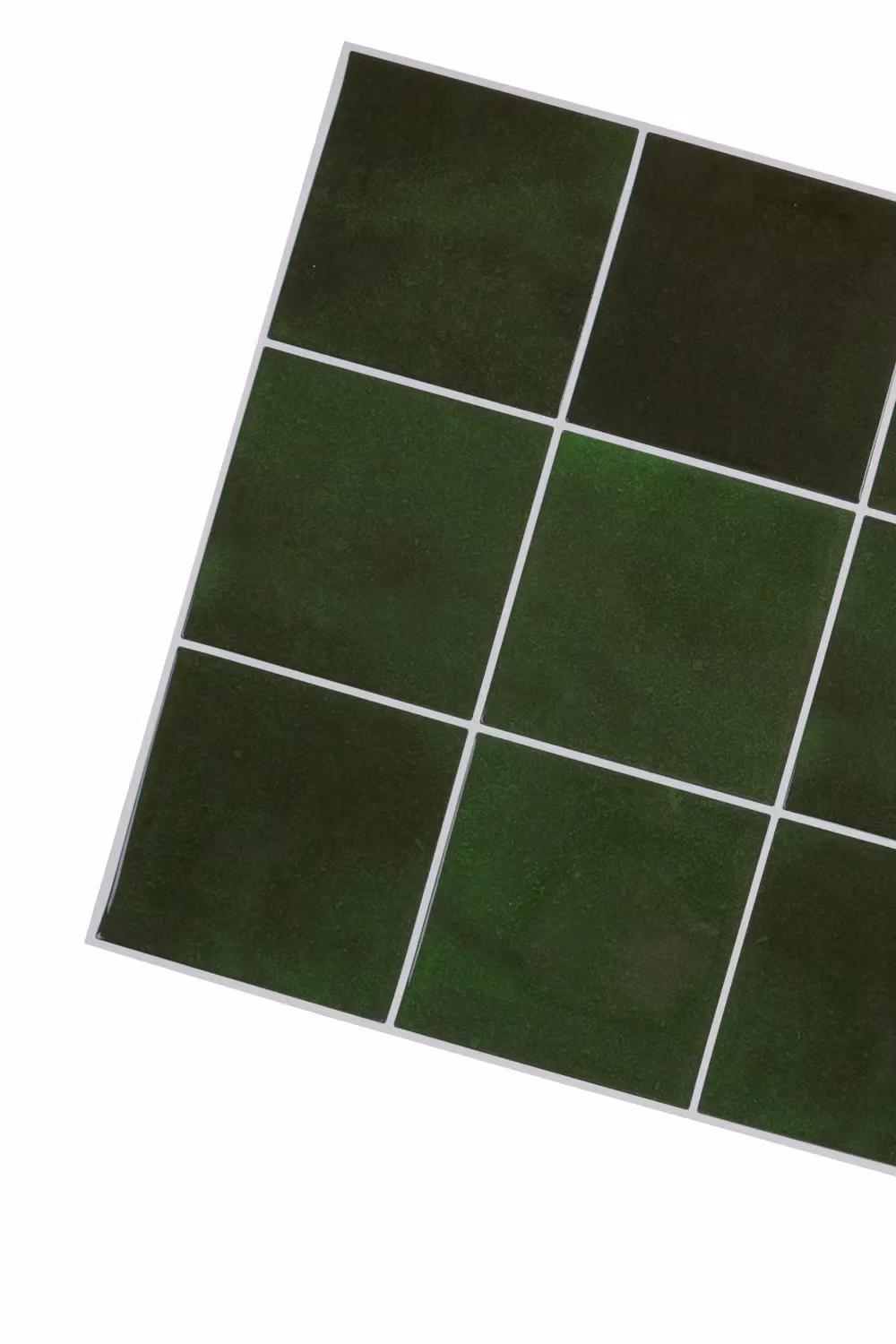 Living and Home Set of 10 Self-adhesive Green 9-grid Square Wall Tile Stickers – 5