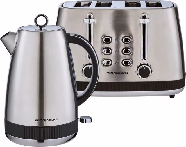 Morphy Richards Mexborough Kettle and Toaster Bundle in Silver Stainless Steel – 1