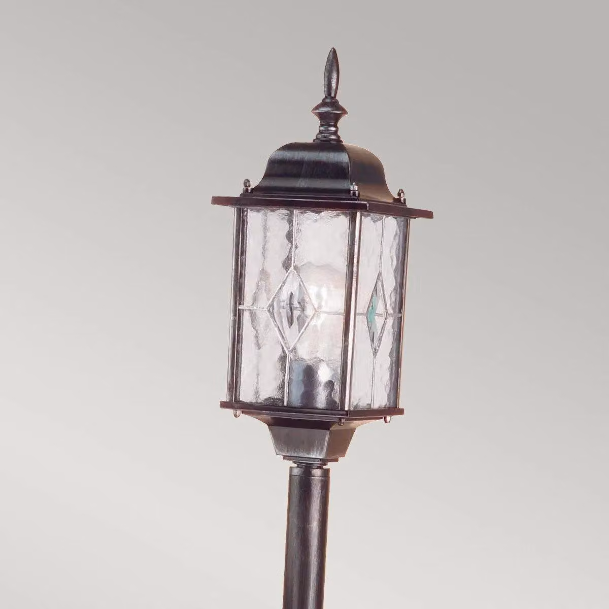Netlighting Wexford 1 Light Outdoor Bollard Lantern in Black and Silver with Glass Shade, IP43, E27 – 2