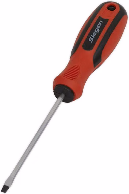 Loops Slotted 3 x 75mm Screwdriver with Soft Grip Handle and Chrome Vanadium Shaft in Red and Multicolour
