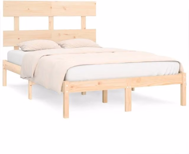 Berkfield Home Solid Wood Pine Bed Frame, Natural, W: 150 cm, D: 200 cm